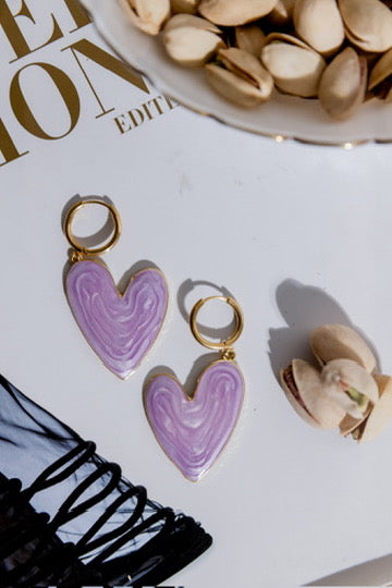 Melted Heart Lavanda Earrings